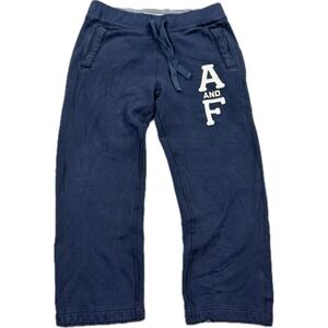 Y2K Abercrombie & Fitch Sweatpants Men's Small Navy Blue Fleece Embroidered AF